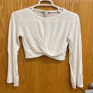Forever 21 white Twist Front‎ crop blouse